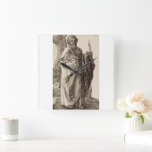 Saint Bartholomew, Apostel von Albrecht Durer Quadratische Wanduhr (Zuhause)