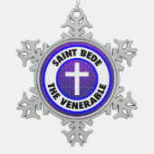 Saint Bede der Ehrwürdige Schneeflocken Zinn-Ornament (Vorderseite)