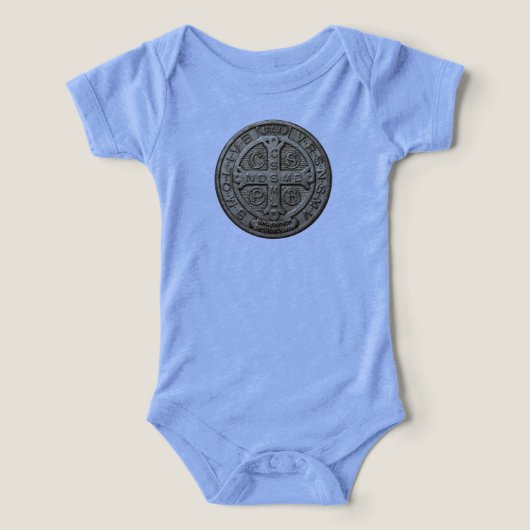 Saint Benedict Catholic Baby Bodysuit (Design Vorderseite)