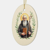 Saint Benedict of Nursia God's Peace and Blessings Keramik Ornament (Links)