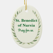 Saint Benedict of Nursia God's Peace and Blessings Keramik Ornament (Hinten)