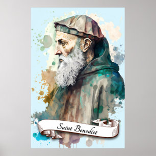 Saint-Benedikt von Nursia Poster