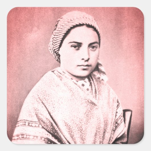 Saint Bernadette Soubirous als Kind Quadratischer Aufkleber (Vorderseite)