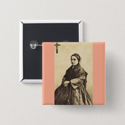 Saint Bernadette Soubirous Fine Art Button (Vorne & Hinten)