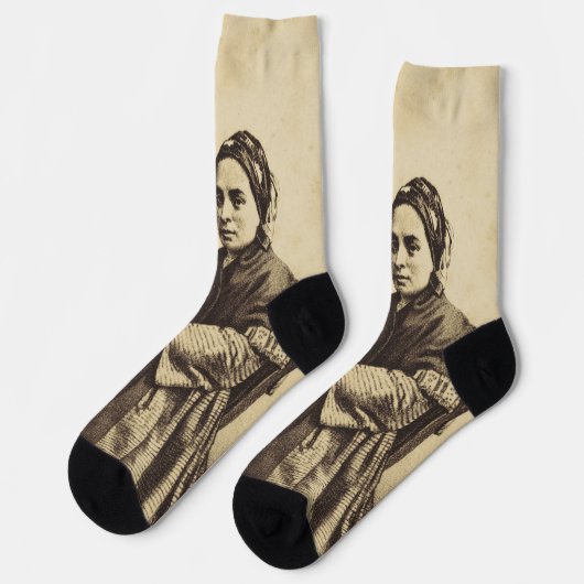 Saint Bernadette Soubirous Fine Art Socken (Linkes Detail)