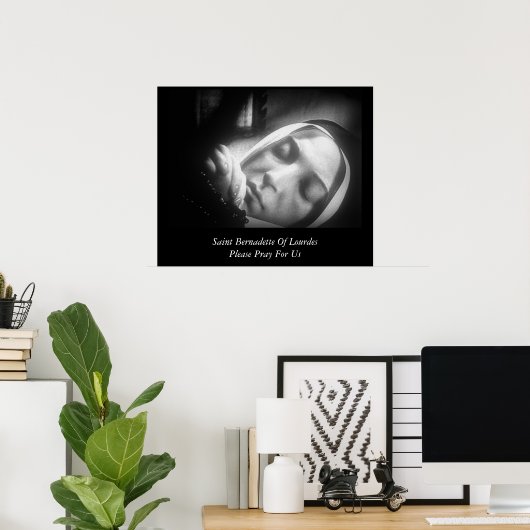 Saint Bernadette von Lourdes Bitte beten Sie für u Poster (Heimbüro)