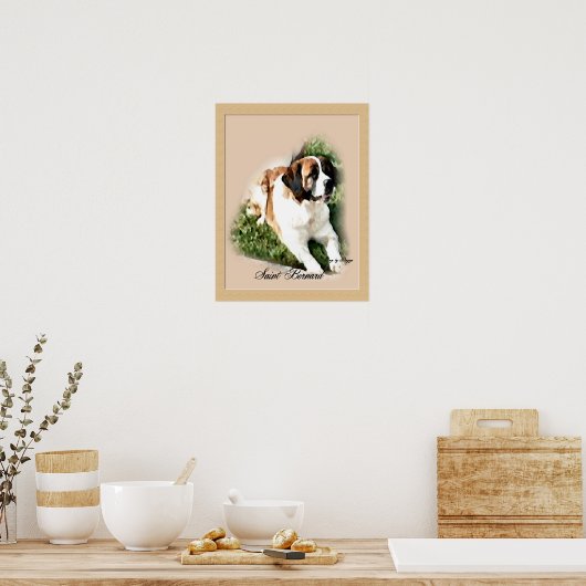 Saint Bernard Art Print Poster (Küche)