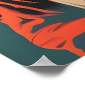 Saint Bernard Astronaut Poster, St Bernard Retro Poster (Ecke)