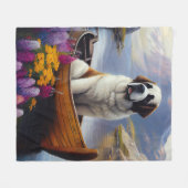 Saint Bernard auf dem Paddle: Ein Landschaftliches Fleecedecke (Vorderseite (Horizontal))