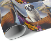 Saint Bernard auf dem Paddle: Ein Landschaftliches Geschenkpapier (Rolleneckpunkt)