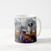 Saint Bernard auf dem Paddle: Ein Landschaftliches Kaffeetasse (VorderseiteRechts)