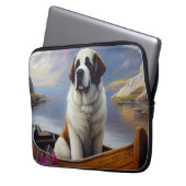 Saint Bernard auf dem Paddle: Ein Landschaftliches Laptopschutzhülle (Vorderseite Links)