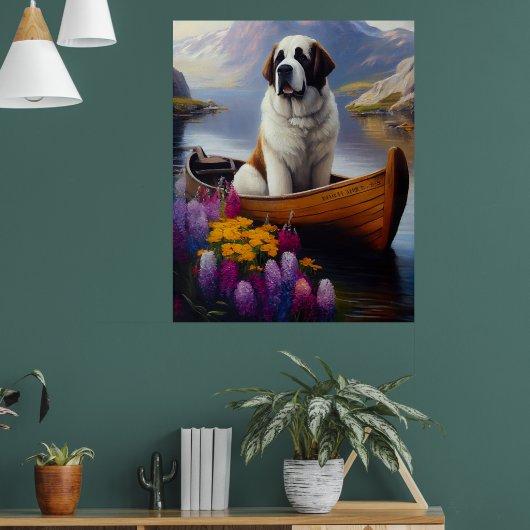 Saint Bernard auf dem Paddle: Ein Landschaftliches Poster (Wohnzimmer 1)
