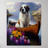 Saint Bernard auf dem Paddle: Ein Landschaftliches Poster (Vorne)