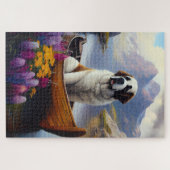 Saint Bernard auf dem Paddle: Ein Landschaftliches Puzzle (Horizontal)