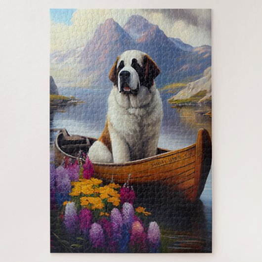 Saint Bernard auf dem Paddle: Ein Landschaftliches Puzzle (Vertikal)