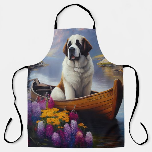 Saint Bernard auf dem Paddle: Ein Landschaftliches Schürze (Vorderseite)
