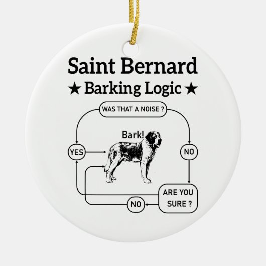Saint Bernard Barking Logic Funny Downer Cool Keramik Ornament (Vorne)