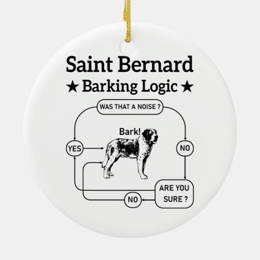 Saint Bernard Barking Logic Funny Downer Cool Keramik Ornament (Hinten)