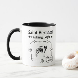 Saint Bernard Barking Logic Funny Downer Cool Tasse