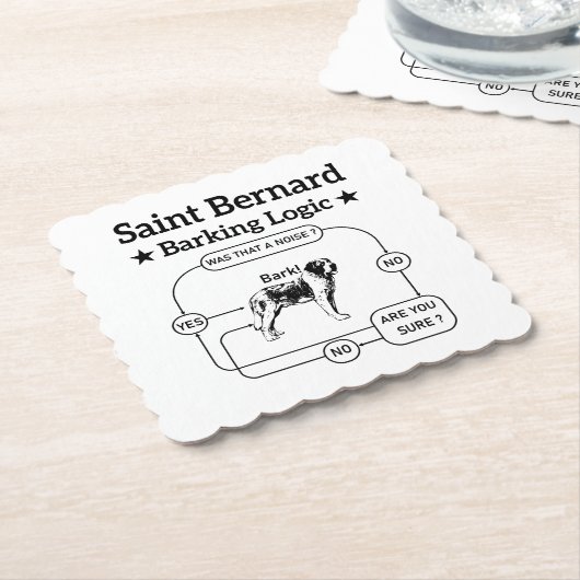 Saint Bernard Barking Logic Funny Downer Cool Untersetzer (angewinkelt)