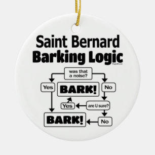 Saint Bernard Barking Logic Keramik Ornament