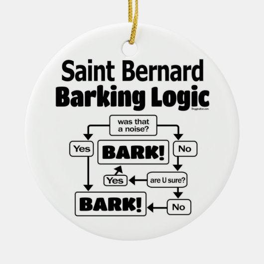 Saint Bernard Barking Logic Keramik Ornament (Vorne)