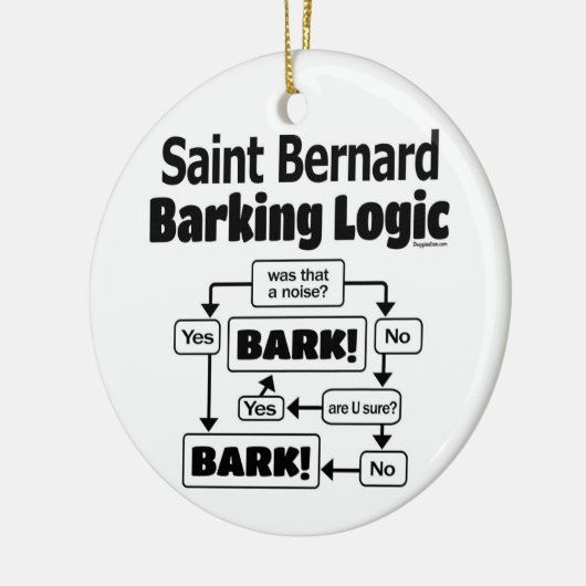 Saint Bernard Barking Logic Keramik Ornament (Links)