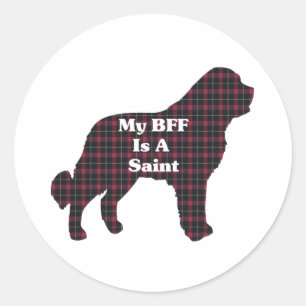 Saint Bernard BESTE FREUNDIN Saint icker Runder Aufkleber