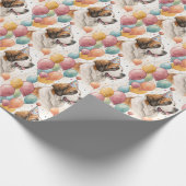 Saint Bernard Birthday Balloons Watercolor Geschenkpapier (Ecke)