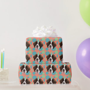 Saint Bernard Birthday Geschenkpapier
