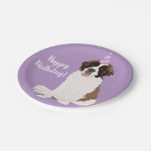 Saint Bernard Birthday Papierplatte Pappteller (Schrägansicht)