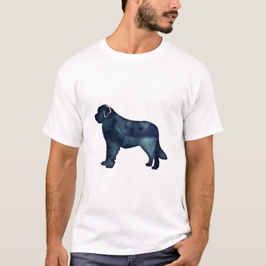 Saint Bernard Black Watercolor Silhouette T-Shirt (Vorderseite)