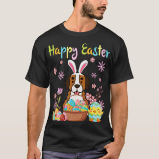 Saint Bernard Bunny Dog Dance Blume Eggs Chick Ha T-Shirt