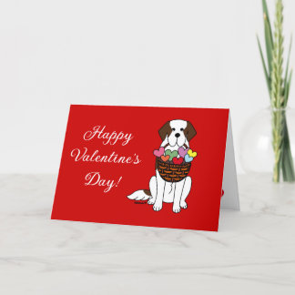 Saint Bernard Cartoon Valentinstag Feiertagskarte