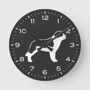 Saint Bernard Chalk Style Zeichnend Hund Runde Wanduhr