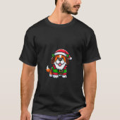 Saint Bernard Christmas Elf Funny Dog Xmas V Neck T-Shirt (Vorderseite)