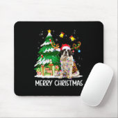 Saint Bernard Christmas Lights Tree Santa Xmas Paj Mousepad (Mit Mouse)