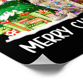 Saint Bernard Christmas Lights Tree Santa Xmas Paj Poster (Ecke)