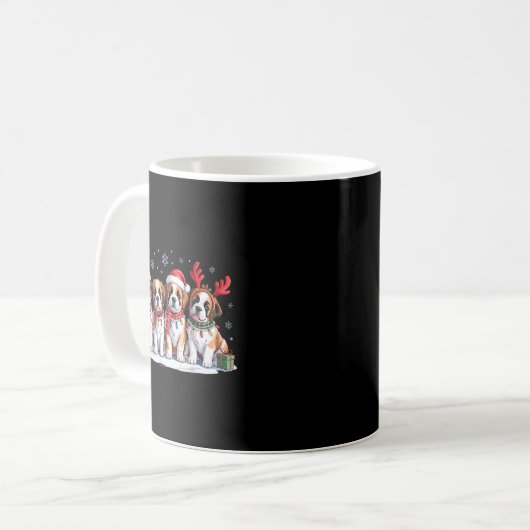 Saint Bernard Christmas Pupes Dog Lovers Funny Hol Kaffeetasse (Vorderseite Links)