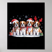 Saint Bernard Christmas Pupes Dog Lovers Funny Hol Poster (Vorne)
