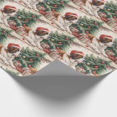 Saint Bernard Christmas Tree Watercolor Geschenkpapier (Ecke)
