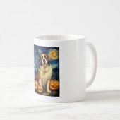 Saint Bernard Cute Dog Halloween Jack O Lantern Pu Kaffeetasse (VorderseiteRechts)