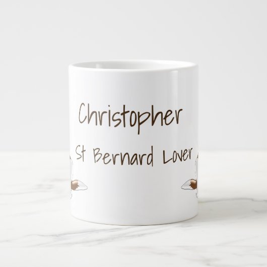 Saint Bernard Design Personalisiert Jumbo-Tasse (Vorderseite)