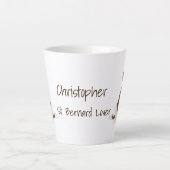 Saint Bernard Design Personalisiert Milchtasse (Vorderseite)