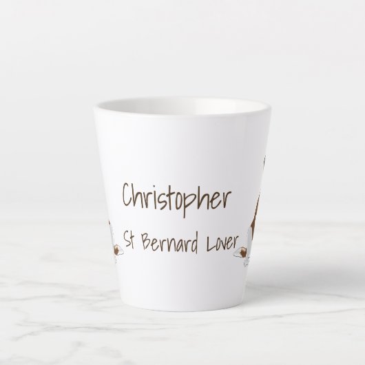 Saint Bernard Design Personalisiert Milchtasse (Vorderseite)