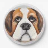 Saint Bernard Dog 3D Inspiriert Pappteller (Vorderseite)
