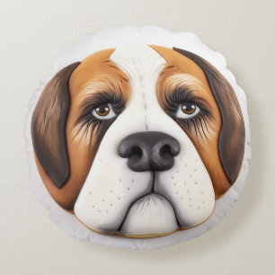 Saint Bernard Dog 3D Inspiriert Rundes Kissen