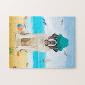 Saint Bernard Dog am Strand Puzzle (Horizontal)