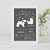 Saint Bernard Dog Baby Duwer Gender Neutral Einladung (Stehend Vorderseite)
